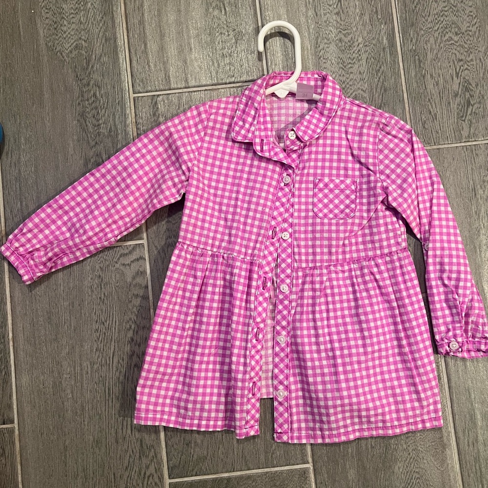 Charming Pink Gingham Kids Button Down Shirt